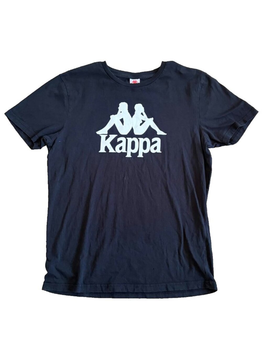 Kappa Men’s Logo T-Shirt Black Shirt White Vintage Short Sleeve Streetwear